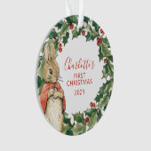 Peter Rabbit - Flopsy | Eerste kerstfoto Ornament (voorkant)