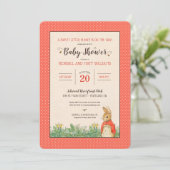 Peter Rabbit - Flopsy | MeisjesBaby shower Kaart (Staand voorkant)