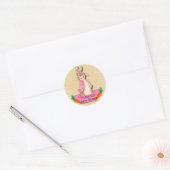 Peter Rabbit Flopsy Roze Meisje Baby shower Ronde Sticker (Envelop)