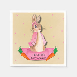 Peter Rabbit Flopsy Roze Meisje Baby shower Servet