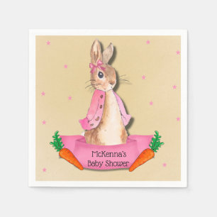 Peter Rabbit Flopsy Roze Meisje Baby shower Servet