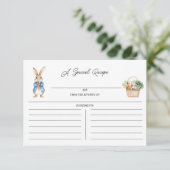 Peter Rabbit Floral Baby shower Receptenverblijf Informatiekaartje (Staand voorkant)
