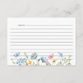 Peter Rabbit Floral Baby shower Receptenverblijf Informatiekaartje (Achterkant)