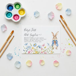 Peter Rabbit Floral Baby's eerste kunstbenodigdhed Informatiekaartje