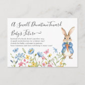 Peter Rabbit Floral een klein donatie Baby shower Informatiekaartje (Voorkant)