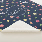 Peter Rabbit | Floral Navy Pattern Sherpa Deken (3/4)