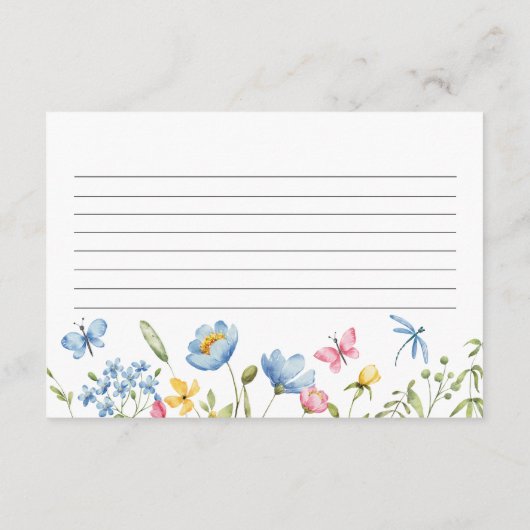 Peter Rabbit Floral Wish On A Notecard Baby shower Informatiekaartje (Achterkant)