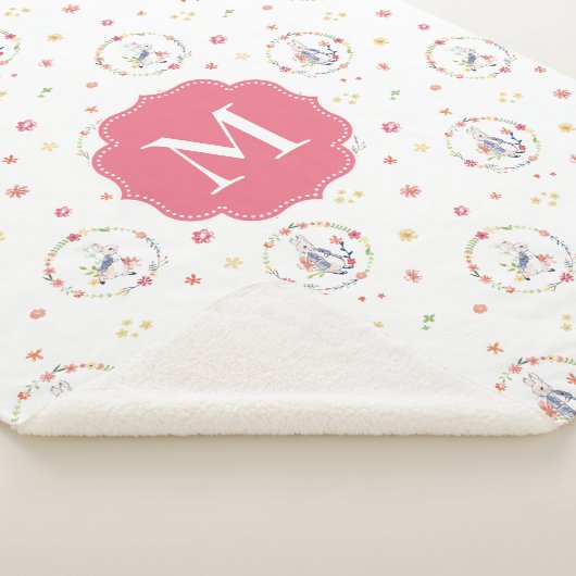 Peter Rabbit | Floral Wreath Pattern Sherpa Deken (3/4)
