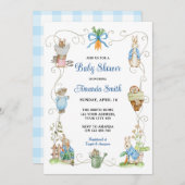 Peter Rabbit Friends Baby shower Kaart (Voorkant / Achterkant)