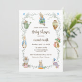 Peter Rabbit Friends Baby shower Kaart (Staand voorkant)