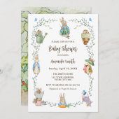 Peter Rabbit Friends Baby shower Kaart (Voorkant / Achterkant)