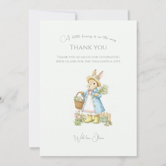 Peter Rabbit Garden Baby shower Bedankkaart (Voorkant)