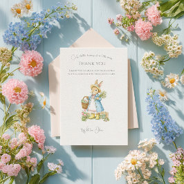 Peter Rabbit Garden Baby shower Bedankkaart