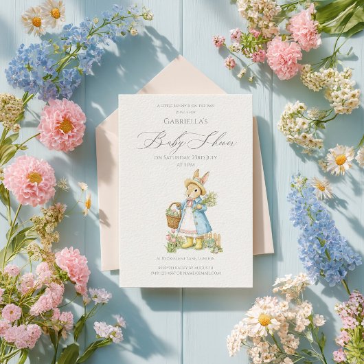 Peter Rabbit Garden Baby shower Kaart