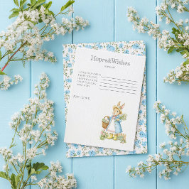 Peter Rabbit Garden Baby shower spel Informatiekaartje