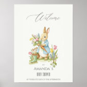 Peter Rabbit Garden Baby shower Welkom Poster (Voorkant)