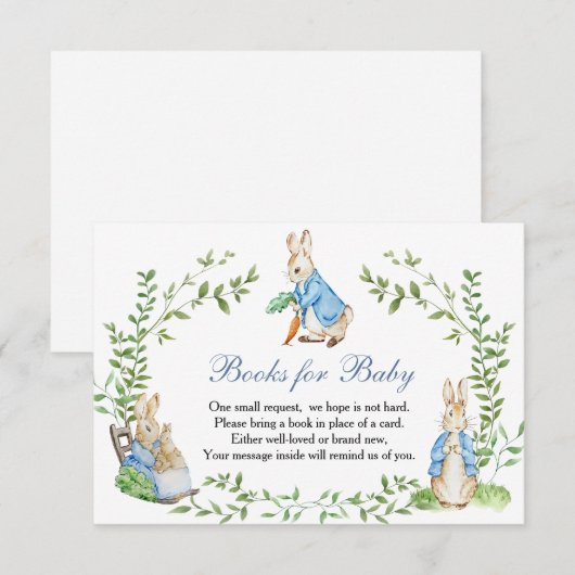 Peter Rabbit Garden Boeken voor Baby RSVP Kaartje (Voorkant / Achterkant)