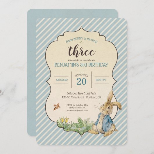 Peter Rabbit | Geboortedag Kaart (Voorkant / Achterkant)