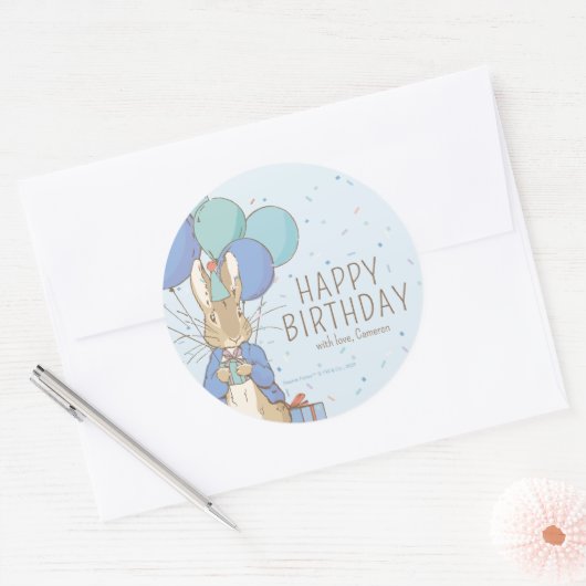 Peter Rabbit | Gelukkige verjaardag van Ronde Sticker (Envelop)