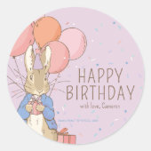 Peter Rabbit | Gelukkige verjaardag van Ronde Sticker (Voorkant)