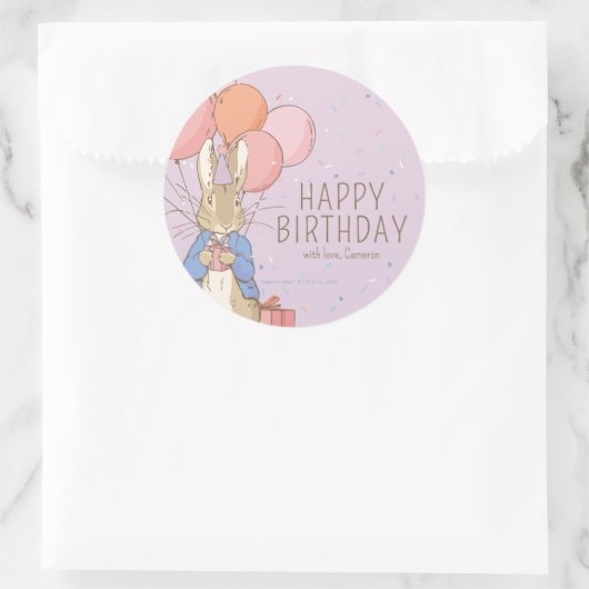 Peter Rabbit | Gelukkige verjaardag van Ronde Sticker (Tas)