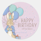 Peter Rabbit | Gelukkige verjaardag van Ronde Sticker (Voorkant)