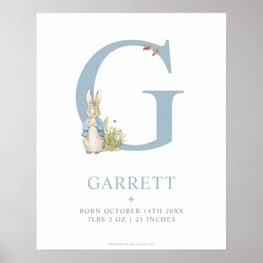 Peter Rabbit | Gepersonaliseerde brief G Poster (Voorkant)