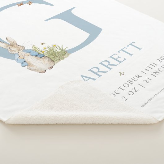 Peter Rabbit | Gepersonaliseerde brief G Sherpa Deken (3/4)