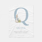 Peter Rabbit | Gepersonaliseerde brief Q Fleece Deken (Voorkant)