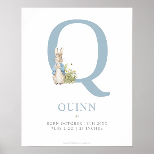 Peter Rabbit | Gepersonaliseerde brief Q Poster (Voorkant)