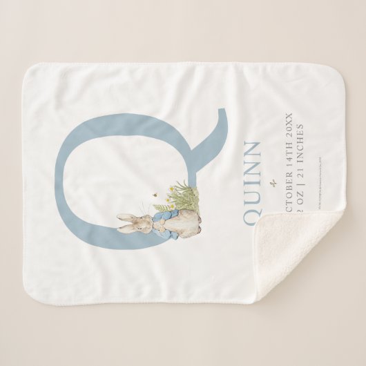 Peter Rabbit | Gepersonaliseerde brief Q Sherpa Deken (Voorkant (horizontaal))