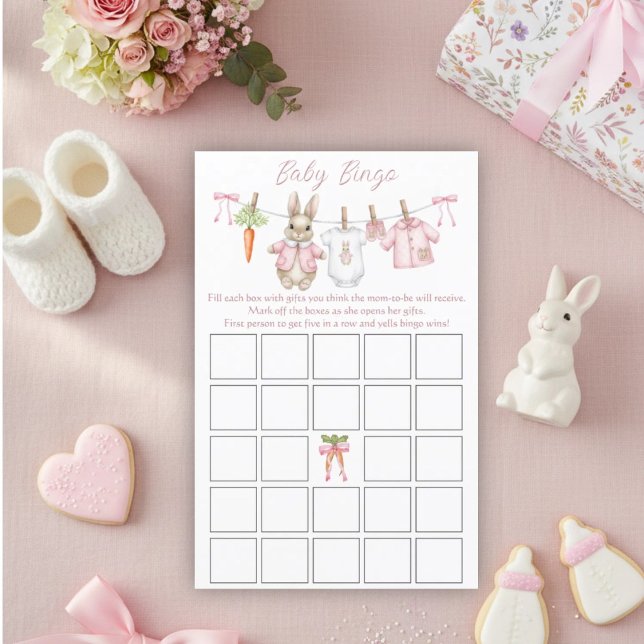 Peter Rabbit Girl Baby Shower Baby Bingo Game (Creator heeft geüpload)