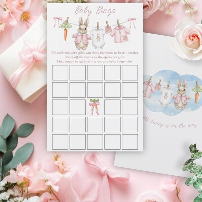 Peter Rabbit Girl Baby Shower Baby Bingo Game (Creator heeft geüpload)
