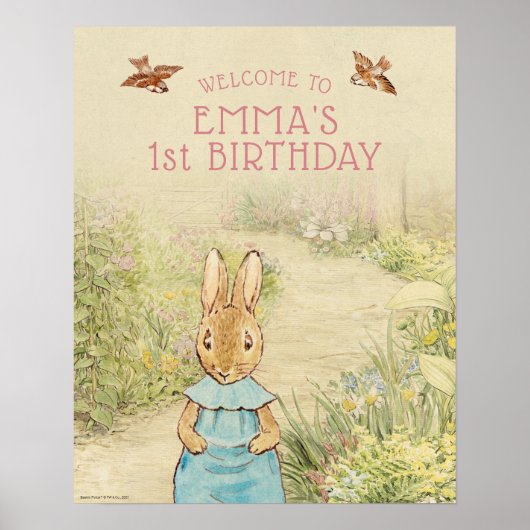 Peter Rabbit - Girl | Eerste verjaardag Poster (Voorkant)