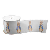 Peter Rabbit Gray Linen achtergrond Satijnen Lint (Spoel)