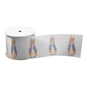 Peter Rabbit Gray Linen achtergrond Satijnen Lint