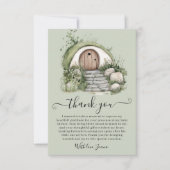 Peter Rabbit Green Burrow Houten Poort Baby shower Bedankkaart (Voorkant)