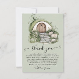 Peter Rabbit Green Burrow Houten Poort Baby shower Bedankkaart