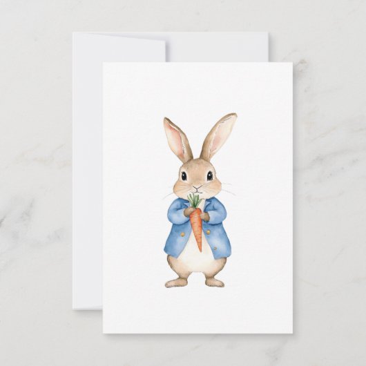 Peter Rabbit Green Burrow Houten Poort Baby shower Bedankkaart (Achterkant)