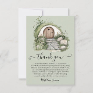 Peter Rabbit Green Burrow Houten Poort Baby shower Bedankkaart