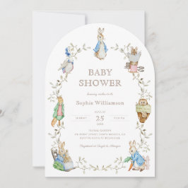 Peter Rabbit Greenery Waterverf Baby shower Arch Kaart