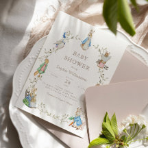 Peter Rabbit Greenery Waterverf Baby shower