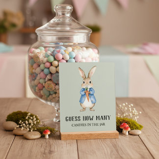 Peter Rabbit “Guess How Many” Baby Shower Game Acryl Bord