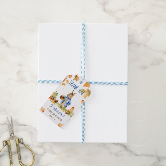 Peter rabbit herfst baby shower dank u gunst cadeaulabel (Met Touw)