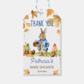Peter rabbit herfst baby shower dank u gunst cadeaulabel (Voorkant)