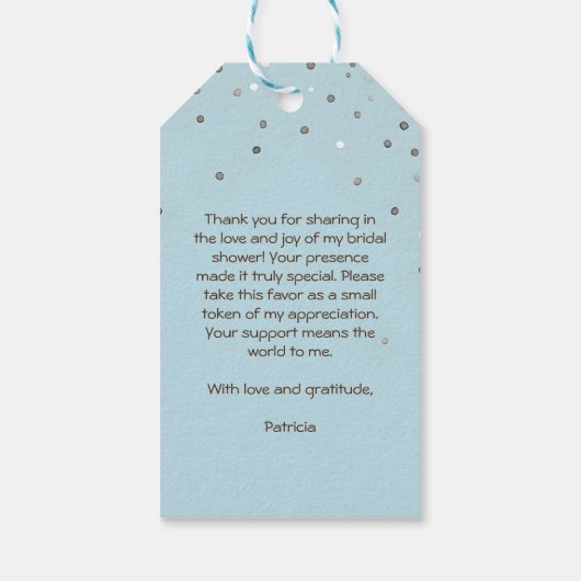 Peter rabbit herfst baby shower dank u gunst cadeaulabel (Achterkant)