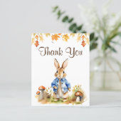 Peter rabbit herfst baby shower dank u kaart (Staand voorkant)