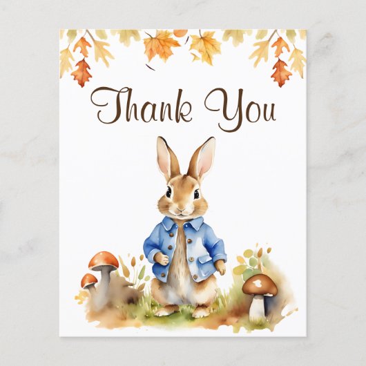 Peter rabbit herfst baby shower dank u kaart (Voorkant)