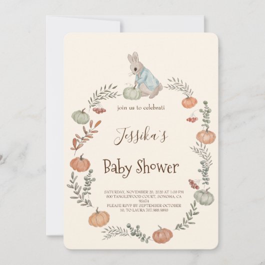 Peter Rabbit herfst herfst Uitnodiging (Voorkant)