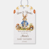 Peter rabbit herfst thema baby shower gunst cadeaulabel (Voorkant)